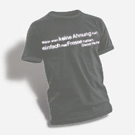 Neu Neu Herren T-Shirt Stone/ Grau "Wenn man keine Ahnung hat: einfach mal fresse halten"